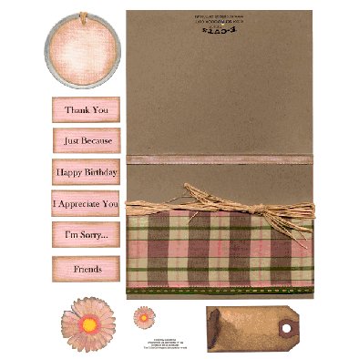 E-Cuts Cards (Download and Print) Pink Brown Plaid