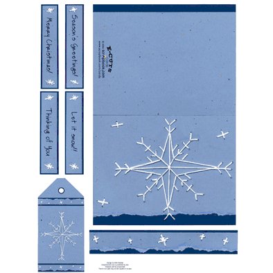 E-Cuts Cards (Download and Print) Stitched Snowflake