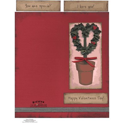 E-Cuts Cards (Download and Print) Valentine Topiary Tree