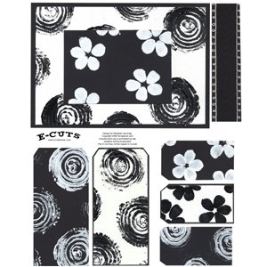 E-Cuts (Download and Print) Black & White: Flowers & Swirls