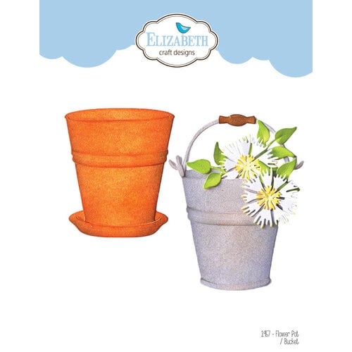 Elizabeth Craft Designs - Florals Volume 4 Collection - Dies - Flower Pot and Bucket
