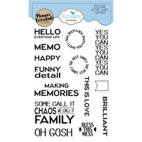 Elizabeth Craft Designs - Clear Photopolymer Stamps - Retro Labels Sayings