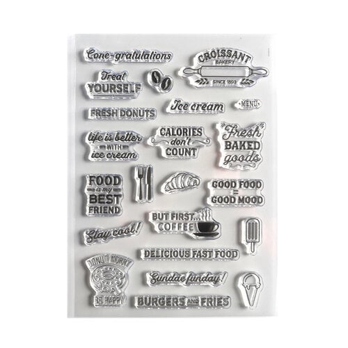 Elizabeth Craft Designs - Food Truck Ready Collection - Clear Photopolymer  Stamps - Good Food Good Mood