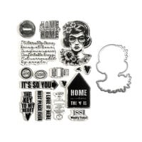 Elizabeth Craft Designs - Die and Clear Photopolymer Stamp Set - Frida at Home