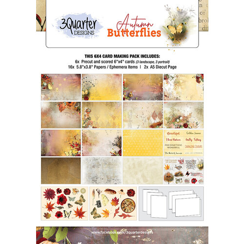 3Quarter Designs - Autumn Butterfly Collection - Card Kit
