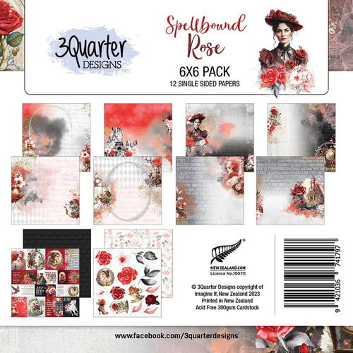 3Quarter Designs - Spellbound Rose Collection - 6 x 6 Paper Pack