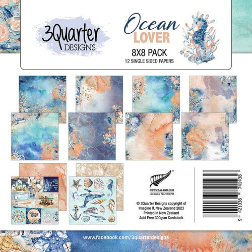 3Quarter Designs - Ocean Lovers Collection - 8 x 8 Paper Pack