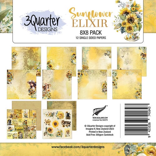 3Quarter Designs - Sunflower Elixir Collection - 8 x 8 Paper Pack 3Quarter Designs - Sunflower Elixir Collection - 8 x 8 Paper Pack