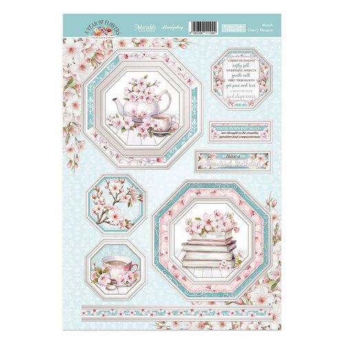 Hunkydory - A Year Of Flowers Collection - Luxury Topper Sheet - March - Cherry Blossom