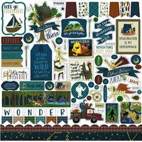Echo Park - Adventure Awaits Collection - 12 x 12 Cardstock Stickers - Elements