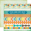 Echo Park - All About a Boy - 12 x 12 Double Sided Paper - Border Strips