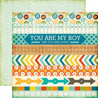 Echo Park - All About a Boy - 12 x 12 Double Sided Paper - Border Strips