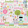 Echo Park - All About A Girl Collection - 12 x 12 Cardstock Stickers - Elements