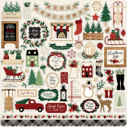 Echo Park - A Cozy Christmas Collection - Cardstock Stickers - Elements