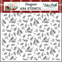 Echo Park - A Cozy Christmas Collection - 6 x 6 Stencils - Christmas Greenery