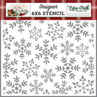 Echo Park - A Cozy Christmas Collection - 6 x 6 Stencil - Cheerful Snowflakes