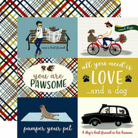 Echo Park - A Dog's Tail Collection - 12 x 12 Double Sided Paper - 4 x 6 Journaling Cards