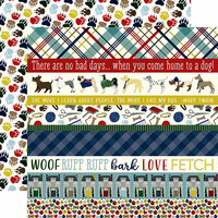 Echo Park - A Dog's Tail Collection - 12 x 12 Double Sided Paper - Border Strips