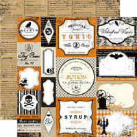 Echo Park - Apothecary Emporium Collection - Halloween - 12 x 12 Double Sided Paper - Apothecary Labels