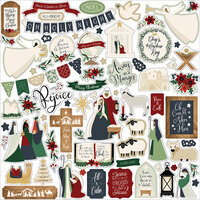 Echo Park - Christmas - Away In A Manger Collection - 12 x 12 Cardstock Stickers - Elements