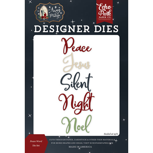 Echo Park - Christmas - Away In A Manger Collection - Designer Dies - Peace Word