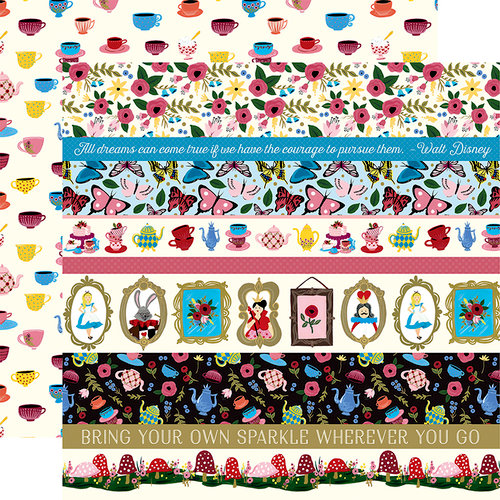 Echo Park - Alice in Wonderland Collection - 12 x 12 Double Sided Paper - Border Strips