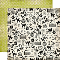 Echo Park - Arsenic and Lace Collection - 12 x 12 Double Sided Paper - Spooky Icons