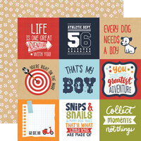 Echo Park - All Boy Collection - 12 x 12 Double Sided Paper - 4X4 Journaling Cards