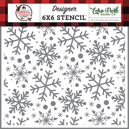 Echo Park - A Lumberjack Christmas Collection - 6 x 6 Stencils - Jingle Bell Snowflakes
