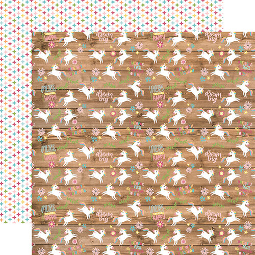 Echo Park - All Girl Collection - 12 x 12 Double Sided Paper - Happy Unicorns