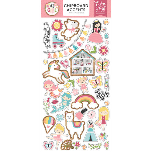 Echo Park - All Girl Collection - Chipboard Stickers - Accents