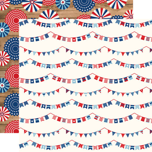Echo Park - America Collection - 12 x 12 Double Sided Paper - Independence Banners