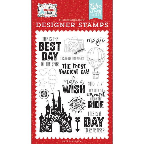 Echo Park - A Magical Place Collection - Clear Photopolymer Stamps - Our Happy Place