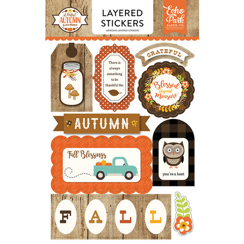 Echo Park - A Perfect Autumn Collection - Layered Cardstock Stickers