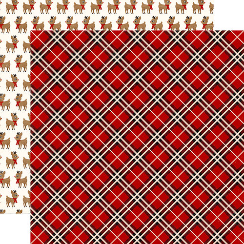 Echo Park - A Perfect Christmas Collection - 12 x 12 Double Sided Paper - Perfect Plaid