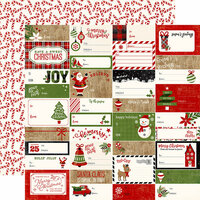 Echo Park - A Perfect Christmas Collection - 12 x 12 Double Sided Paper - Gift Tags