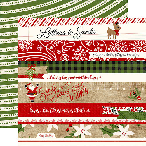 Echo Park - A Perfect Christmas Collection - 12 x 12 Double Sided Paper - Border Strips