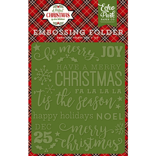 Echo Park - A Perfect Christmas Collection - Embossing Folder - Be Merry