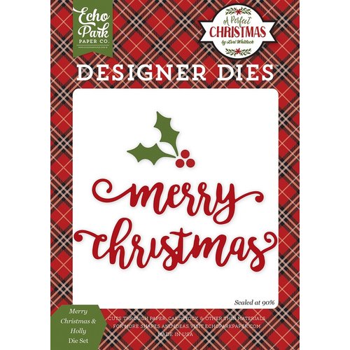 Echo Park - A Perfect Christmas Collection - Designer Dies - Merry Christmas and Holly