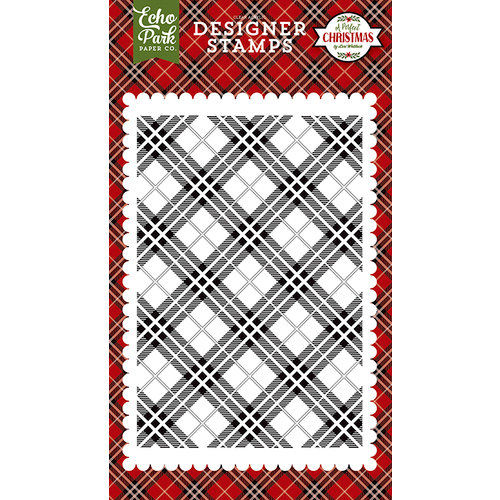 Echo Park - A Perfect Christmas Collection - Clear Acrylic Stamps - Holiday Plaid