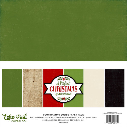 Echo Park - A Perfect Christmas Collection - 12 x 12 Paper Pack - Solids