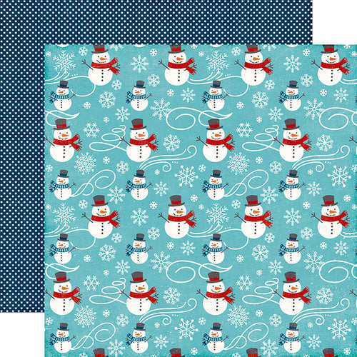 Echo Park - A Perfect Winter Collection - 12 x 12 Double Sided Paper - Snowmen Fun