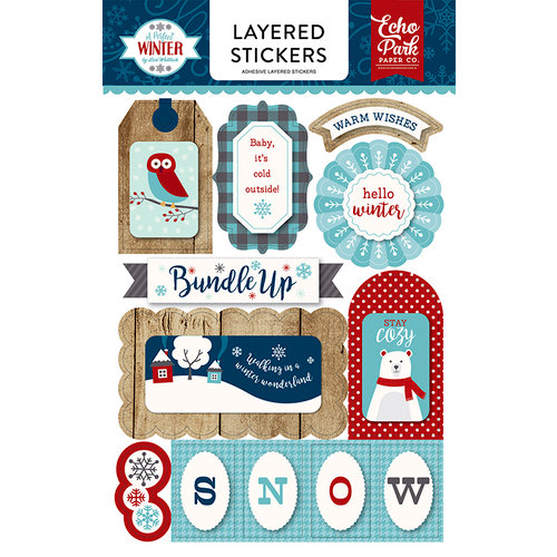 Echo Park - A Perfect Winter Collection - Layered Cardstock Stickers