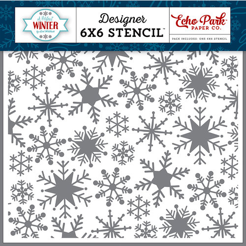 Echo Park - A Perfect Winter Collection - 6 x 6 Stencil - Sweet Snowflakes
