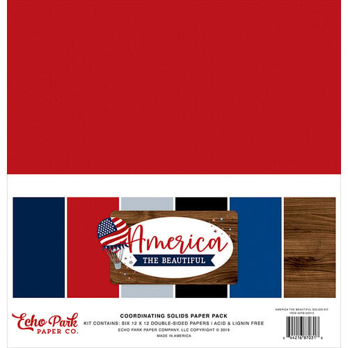 Echo Park - America The Beautiful Collection - 12 x 12 Paper Pack - Solids