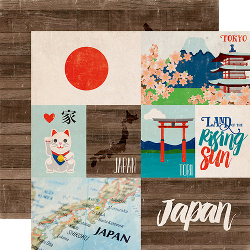 Echo Park - Around The World Collection - 12 x 12 Double Sided Paper - Japan