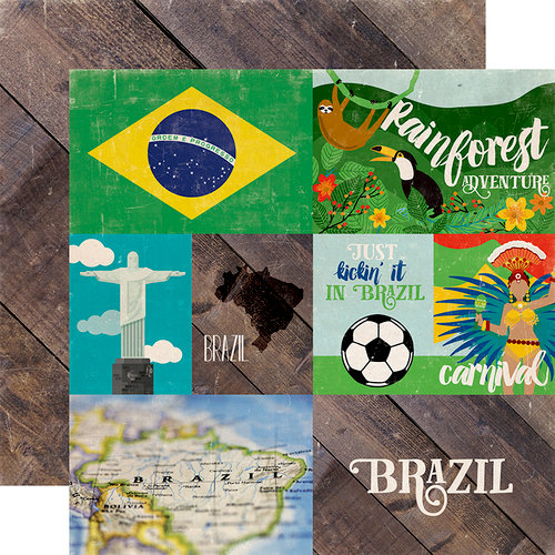 Echo Park - Around The World Collection - 12 x 12 Double Sided Paper - Brazil