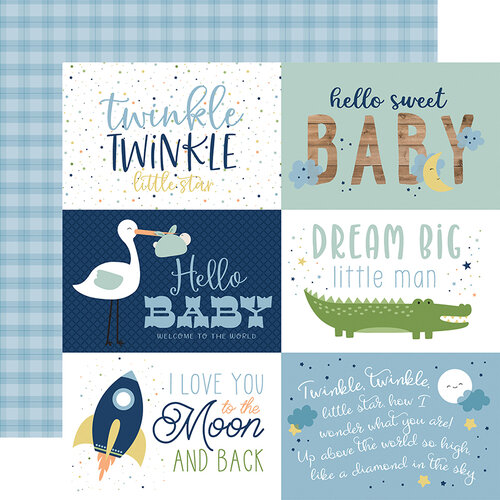 Echo Park - Baby Boy Collection - 12 x 12 Double Sided Paper - 6 x 4 Journaling Cards
