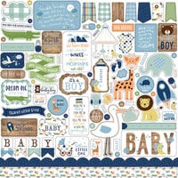 Echo Park - Baby Boy Collection - 12 x 12 Cardstock Stickers - Elements
