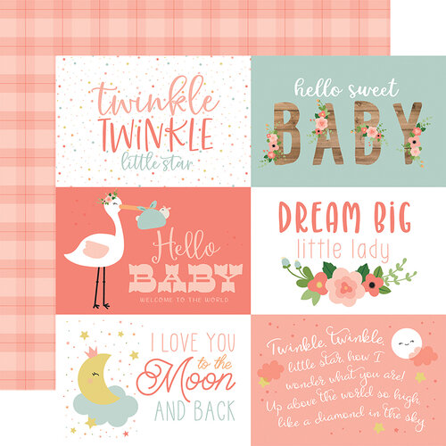 Echo Park - Baby Girl Collection - 12 x 12 Double Sided Paper - 4 x 6 Journaling Cards